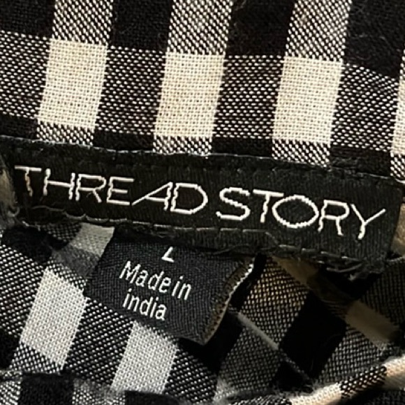 Thread Story, 100% Rayon, Collar, Long Line, Long Sleeve Black/White Cardigan L - Picture 9 of 11